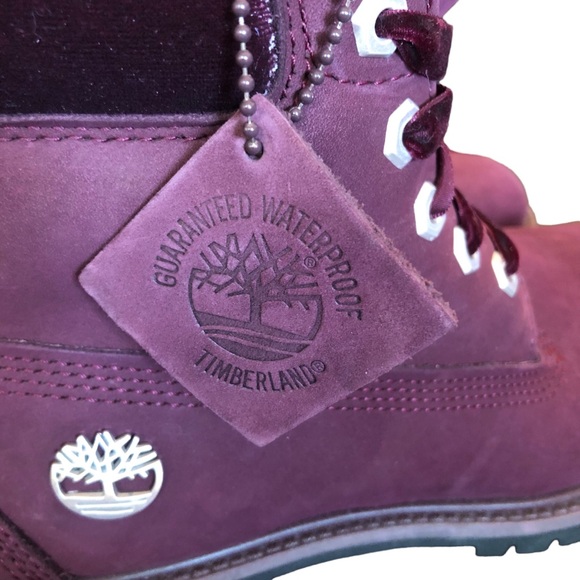Timberlands Limited Edition Burgundy Velvet Boots size 9 - Picture 3 of 10